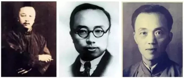 刘氏三兄弟，左起依次为刘半农、刘天华及刘北茂